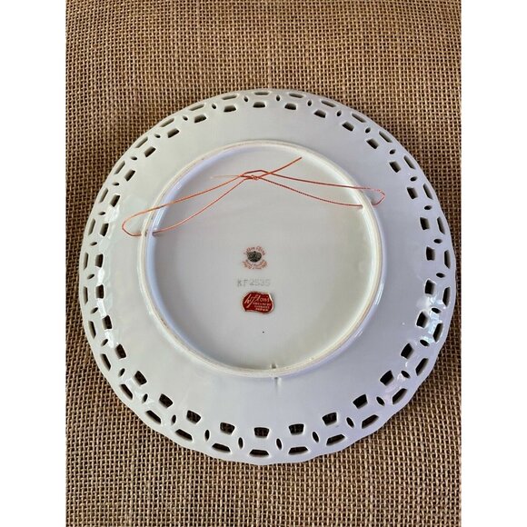 Lefton Japan 7 3/4" Mary & Baby Jesus Reticulated Latticed Decorative Plate READ - Picture 4 of 7